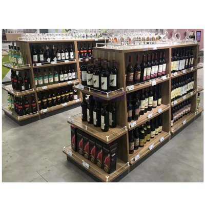 Nice Quality Decorative Wrought wooden Wine Rack liquor store shelving for wine display