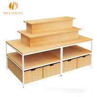 Hot sale gondola decoration wood supermarket shelf for cosmetics display