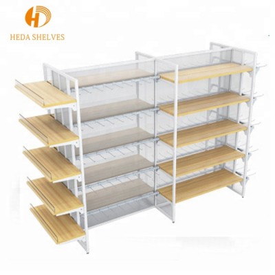 Chinese antique multi layers miniso metal rack display shelf for supermarket