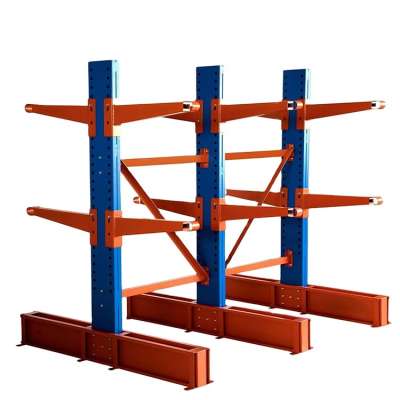 Double side rack Warehouse industrial heavy duty storage metal cantilever racking